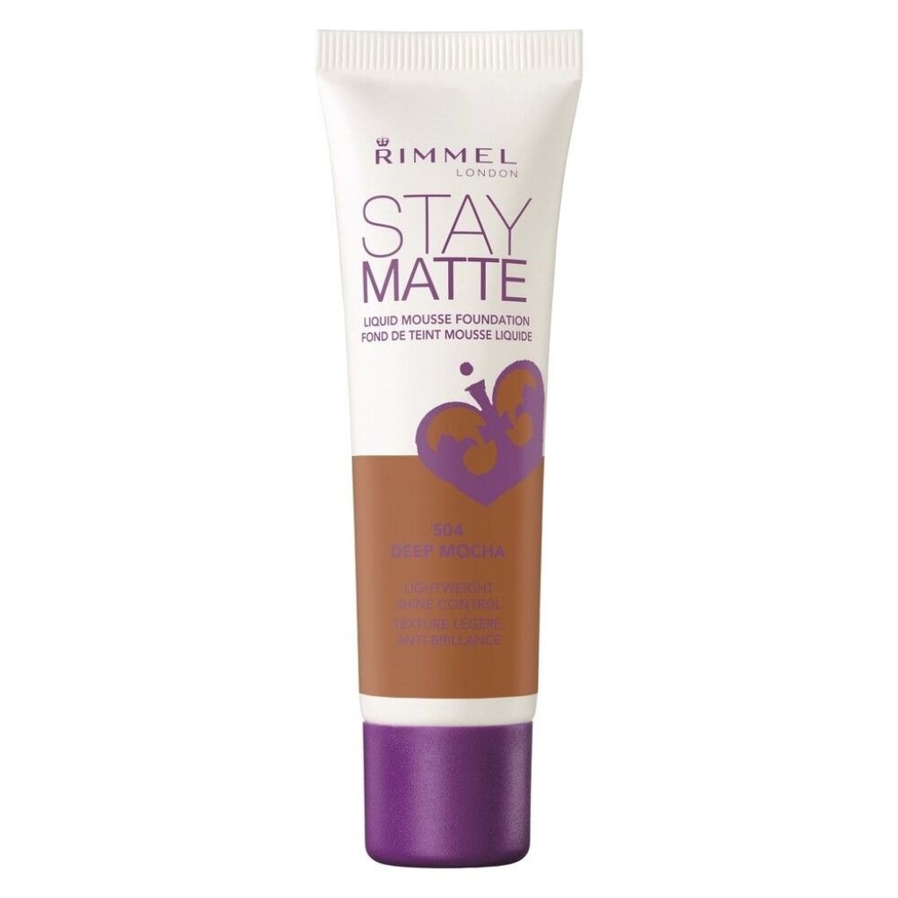 Rimmel London 504 Deep Mocha Stay Matte Full Coverage Foundation 1 Fl oz NEW